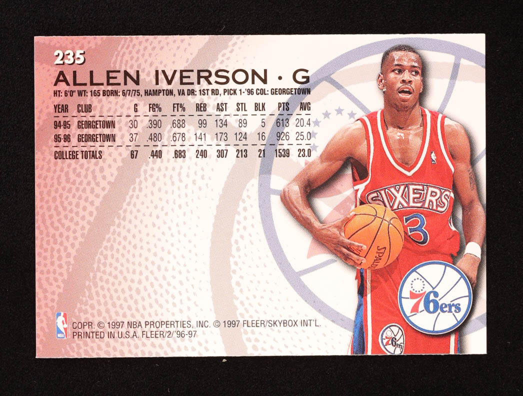 Allen Iverson 1996-97 Fleer #235 RC at PristineAuction.com Allen Iverson 1996-97 Fleer #235 RC at PristineAuction.com