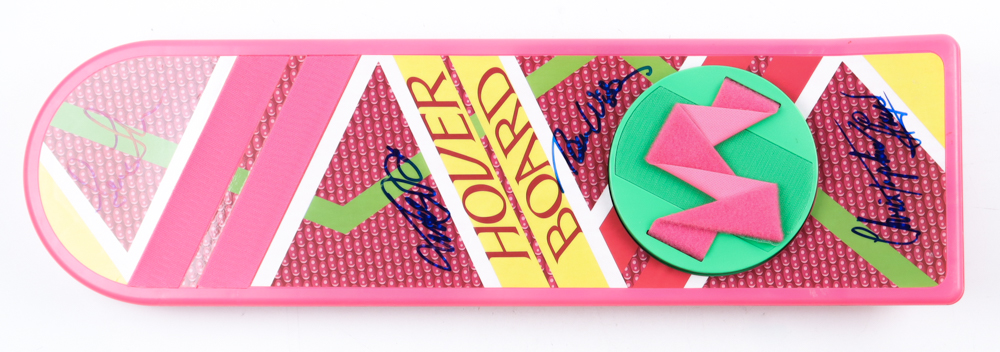 "Back To The Future Part II" Full-Size Hover Board Signed by (4) with Christopher Lloyd, Michael J Fox, Lea Thompson & Tom Wilson (Beckett & Fanatics) at PristineAuction.com "Back To The Future Part II" Full-Size Hover Board Signed by (4) with Christopher Lloyd, Michael J Fox, Lea Thompson & Tom Wilson (Beckett & Fanatics) at PristineAuction.com