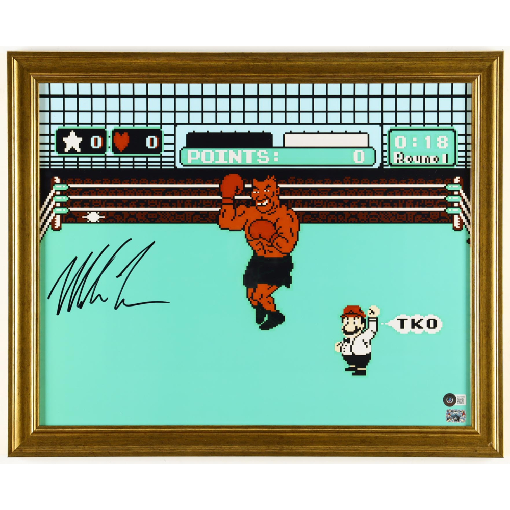 Photo Signée Mike Tyson 16x20 - Auto Authentifiée Beckett, Boxe Punch Out