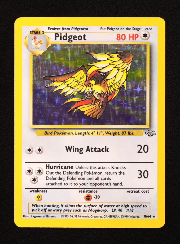Pidgeot 1999 Pokemon Jungle Unlimited #8 Holo at PristineAuction.com Pidgeot 1999 Pokemon Jungle Unlimited #8 Holo at PristineAuction.com