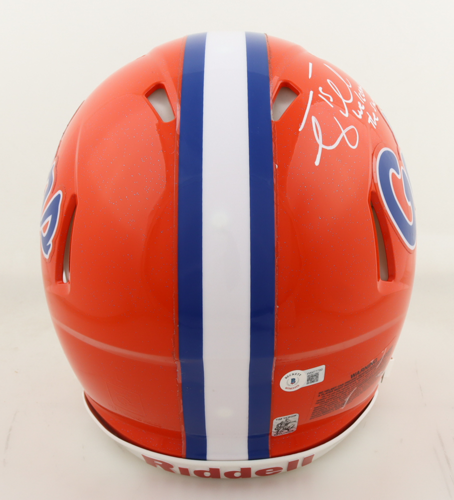 Tim Tebow Signed Florida Gators Full-Size Authentic On-Field Speed Helmet Inscribed "Welcome To The Swamp" (Beckett & Tebow) at PristineAuction.com Tim Tebow Signed Florida Gators Full-Size Authentic On-Field Speed Helmet Inscribed "Welcome To The Swamp" (Beckett & Tebow) at PristineAuction.com
