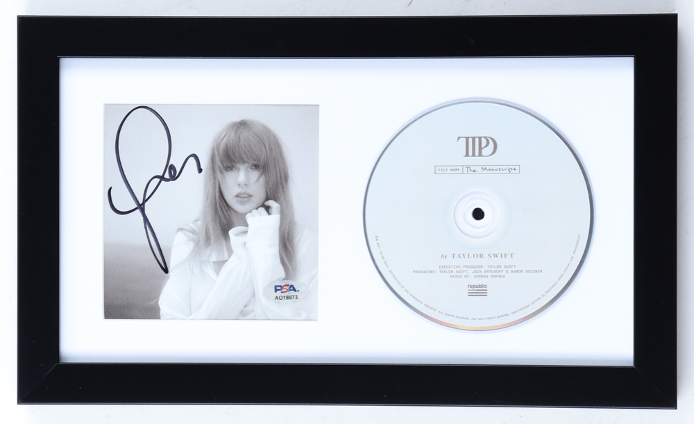 Taylor Swift Signed Custom Framed "The Tortured Poets Department" CD Album Insert Display With Disc (PSA) at PristineAuction.com Taylor Swift Signed Custom Framed "The Tortured Poets Department" CD Album Insert Display With Disc (PSA) at PristineAuction.com