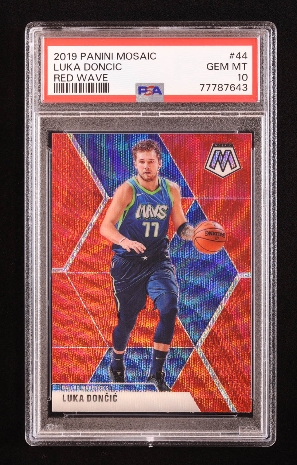 Luka Doncic 2019-20 Panini Mosaic Mosaic Red Wave #44 (PSA 10) at PristineAuction.com Luka Doncic 2019-20 Panini Mosaic Mosaic Red Wave #44 (PSA 10) at PristineAuction.com