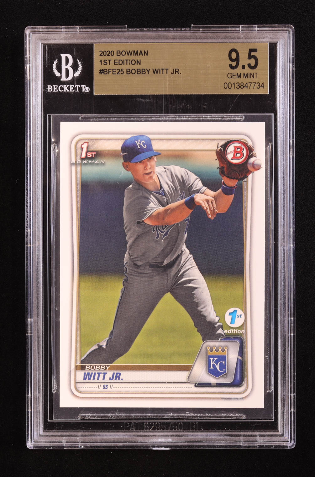 Bobby Witt Jr. 2020 Bowman 1st Edition #BFE25 RC (BGS 9.5) at PristineAuction.com Bobby Witt Jr. 2020 Bowman 1st Edition #BFE25 RC (BGS 9.5) at PristineAuction.com