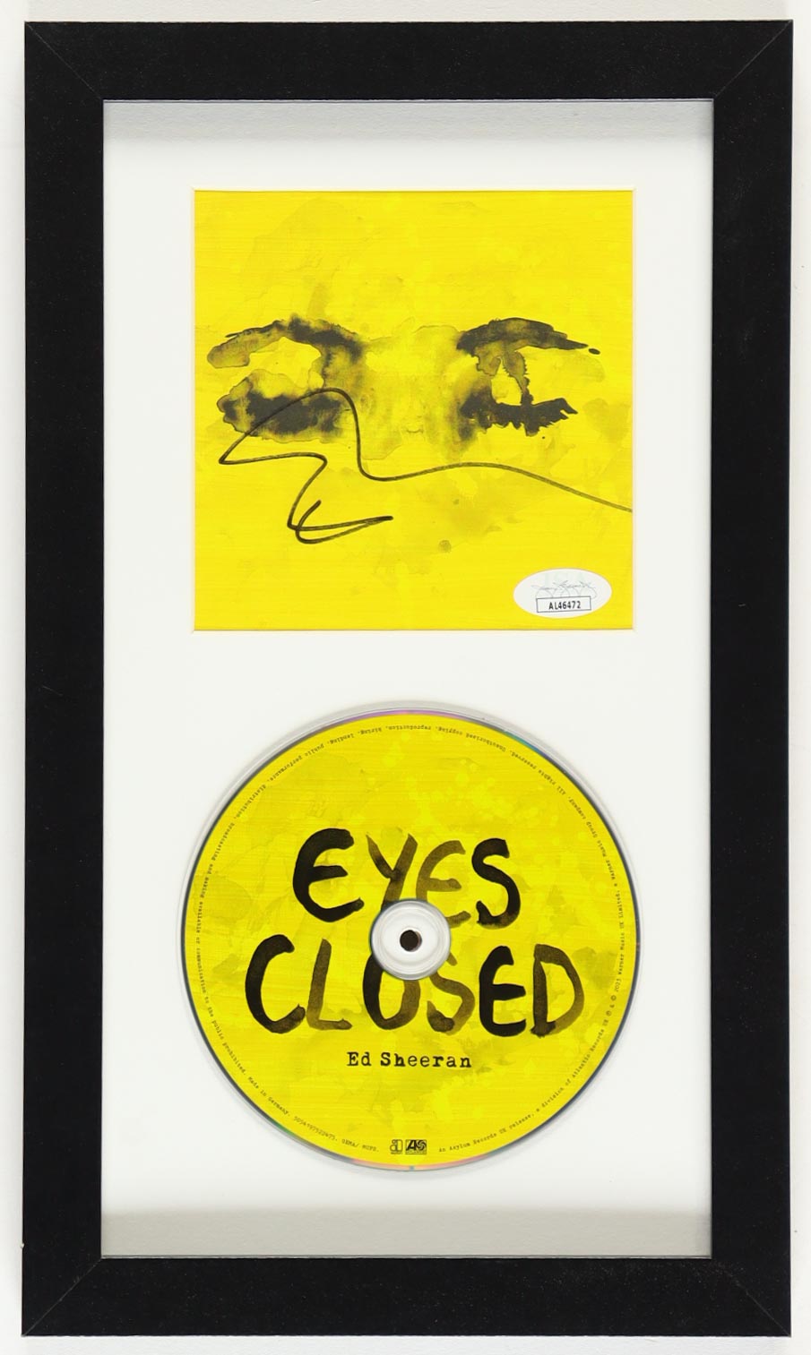 Ed Sheeran Signed Custom Framed "Eyes Closed" CD Album Insert Display With Disc (JSA) at PristineAuction.com Ed Sheeran Signed Custom Framed "Eyes Closed" CD Album Insert Display With Disc (JSA) at PristineAuction.com