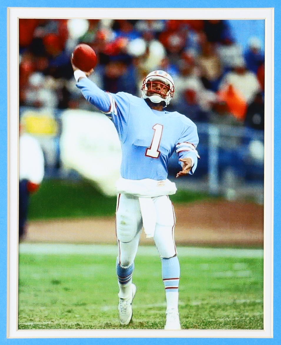 Warren Moon Signed Custom Framed Jersey Display Inscribed "HOF 06" (Beckett) at PristineAuction.com Warren Moon Signed Custom Framed Jersey Display Inscribed "HOF 06" (Beckett) at PristineAuction.com