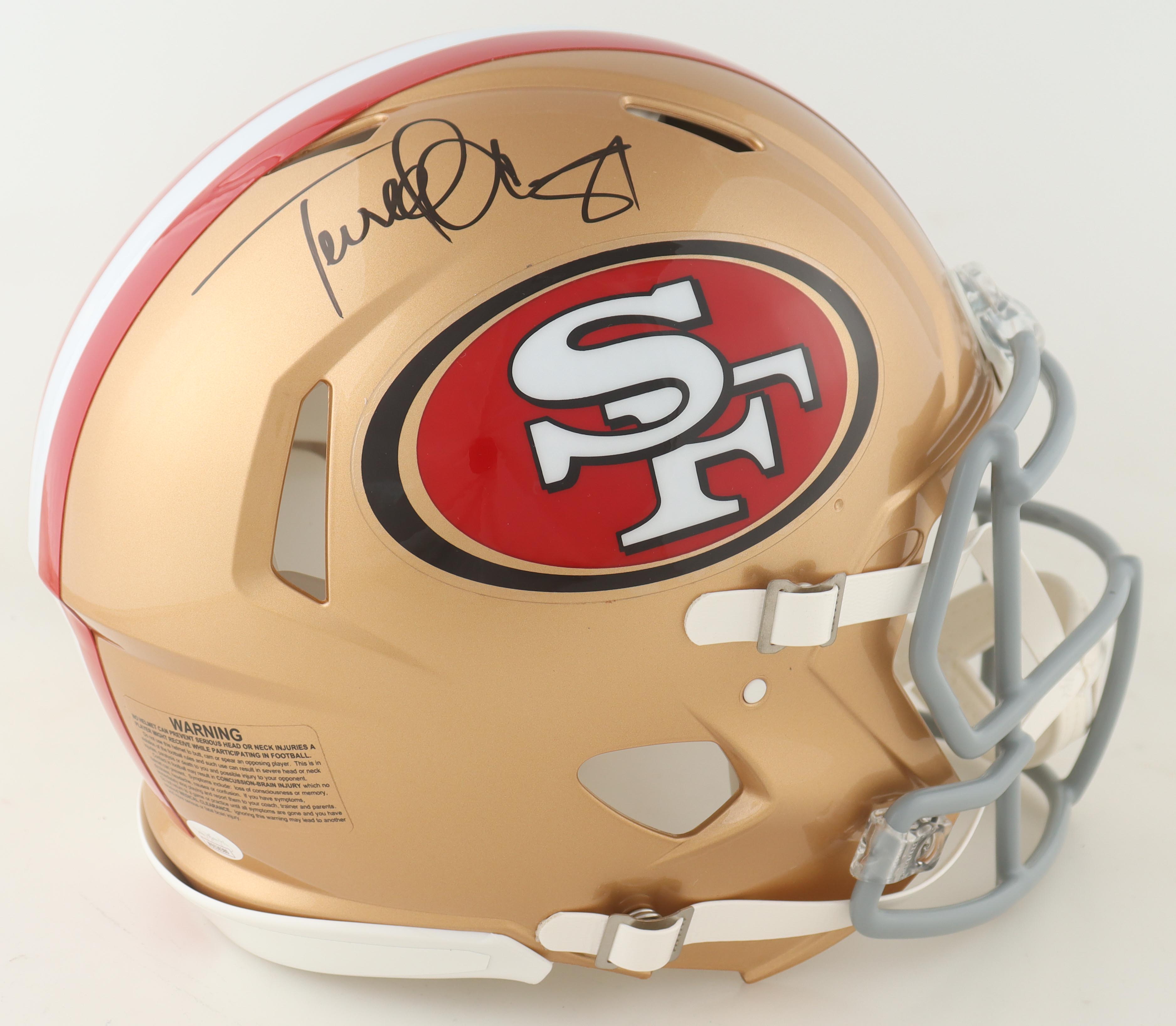 Terrell Owens Signed 49ers Full-Size Authentic On-Field Speed Helmet (JSA) at PristineAuction.com Terrell Owens Signed 49ers Full-Size Authentic On-Field Speed Helmet (JSA) at PristineAuction.com