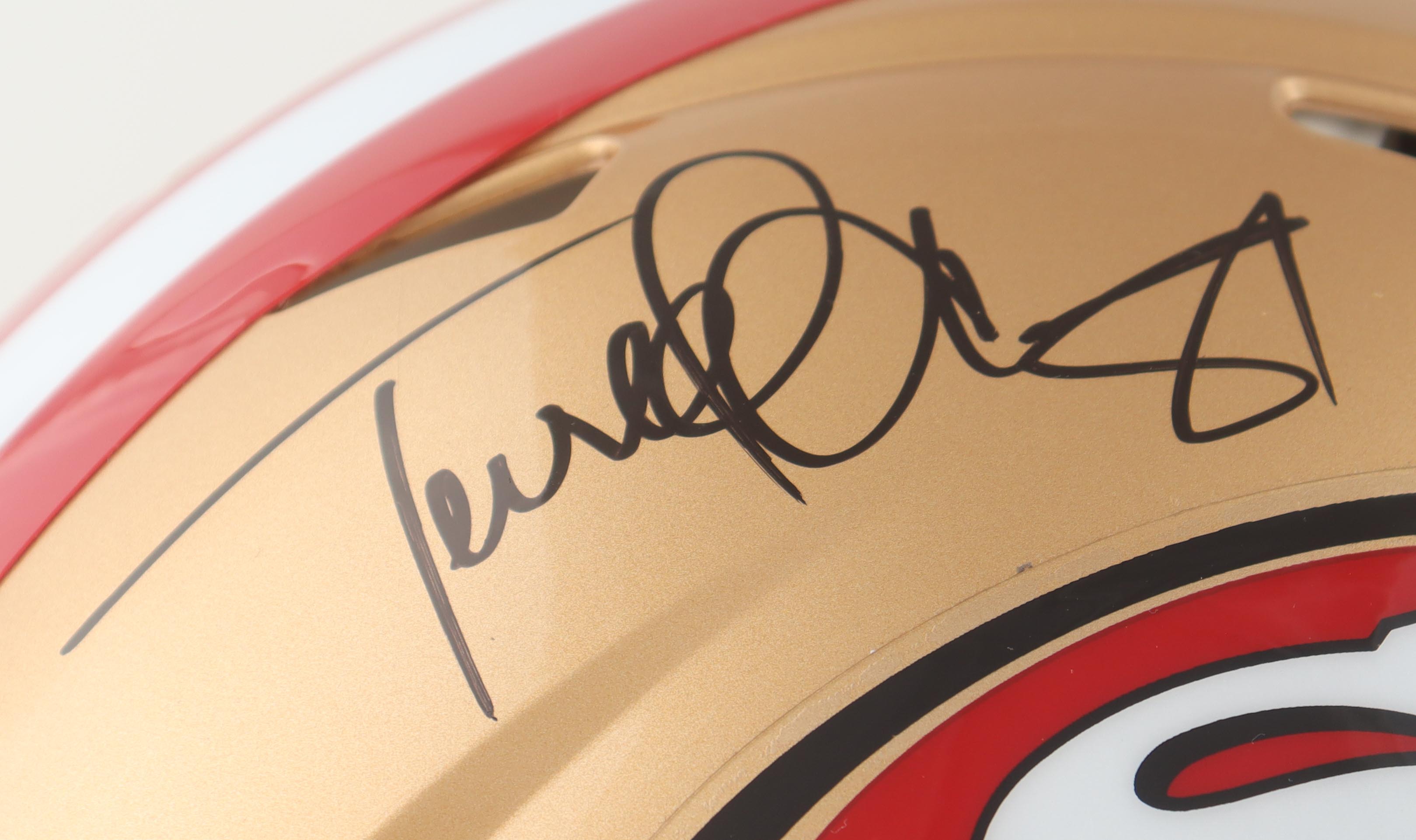 Terrell Owens Signed 49ers Full-Size Authentic On-Field Speed Helmet (JSA) at PristineAuction.com Terrell Owens Signed 49ers Full-Size Authentic On-Field Speed Helmet (JSA) at PristineAuction.com