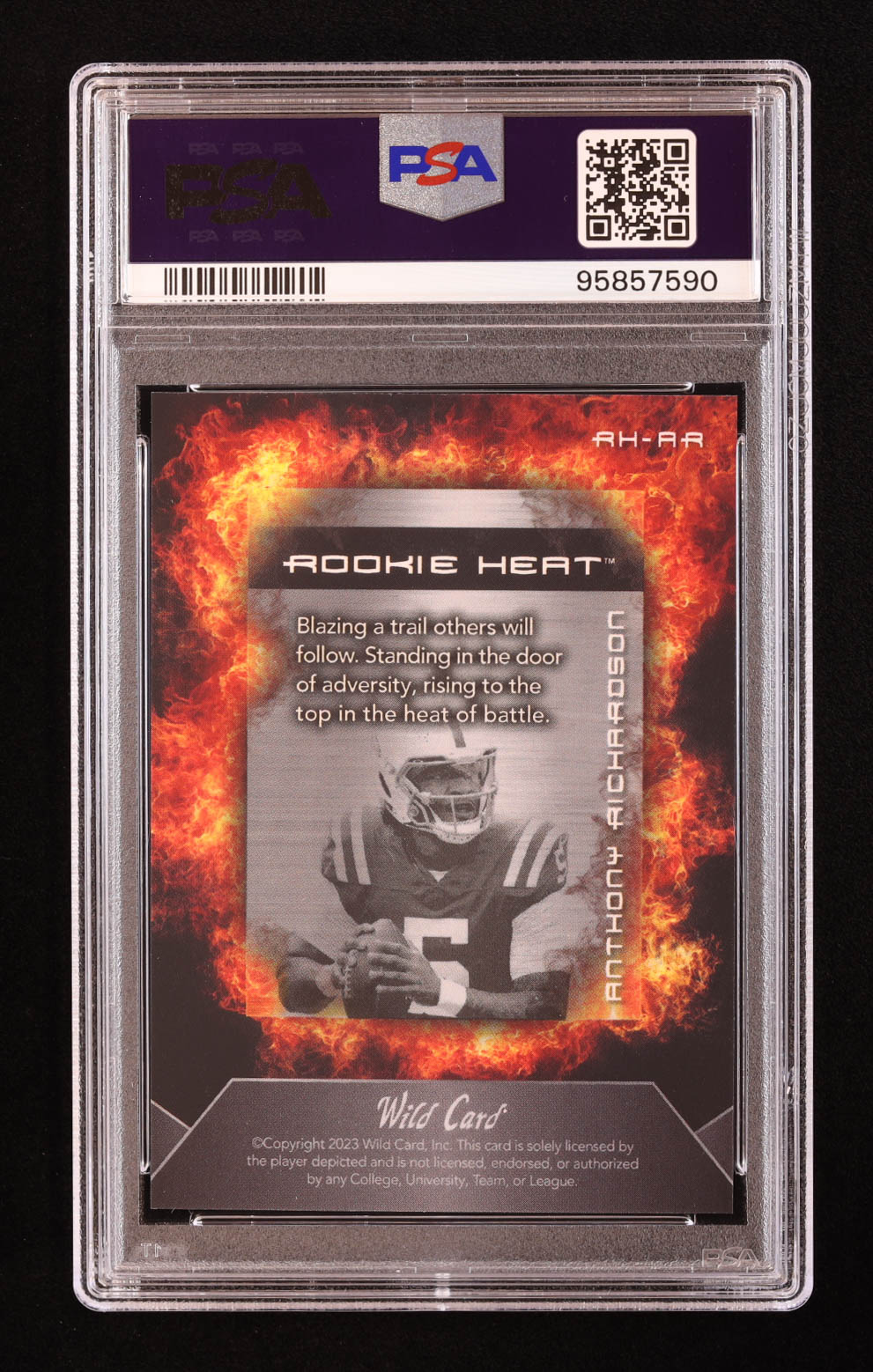 Anthony Richardson 2023 Wild Card Matte Rookie Heat Orange #RHAR RC #77/200 (PSA 10) at PristineAuction.com Anthony Richardson 2023 Wild Card Matte Rookie Heat Orange #RHAR RC #77/200 (PSA 10) at PristineAuction.com