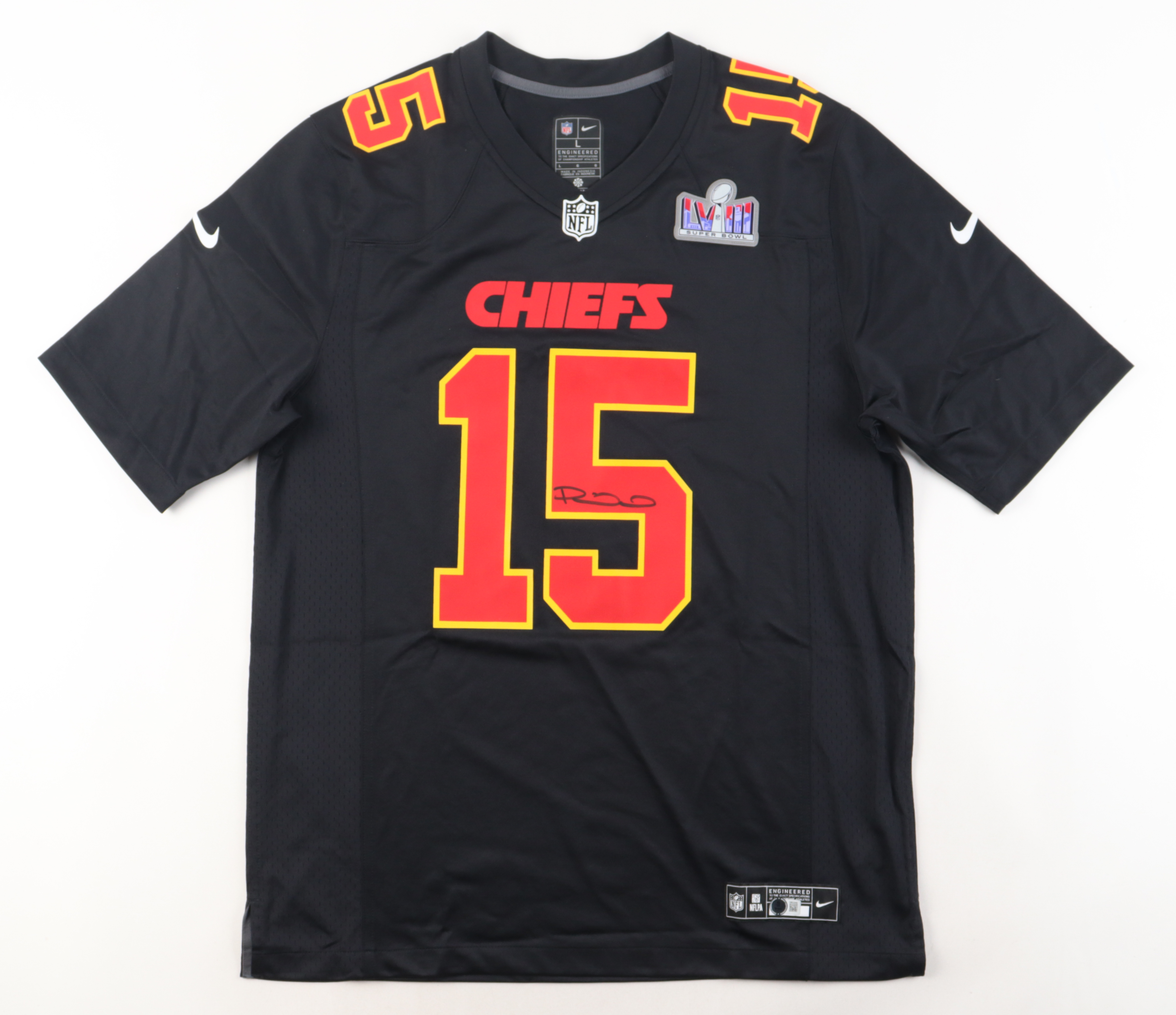 Patrick Mahomes II Signed Chiefs Nike Jersey with Super Bowl LVIII Patch (Beckett) at PristineAuction.com Patrick Mahomes II Signed Chiefs Nike Jersey with Super Bowl LVIII Patch (Beckett) at PristineAuction.com