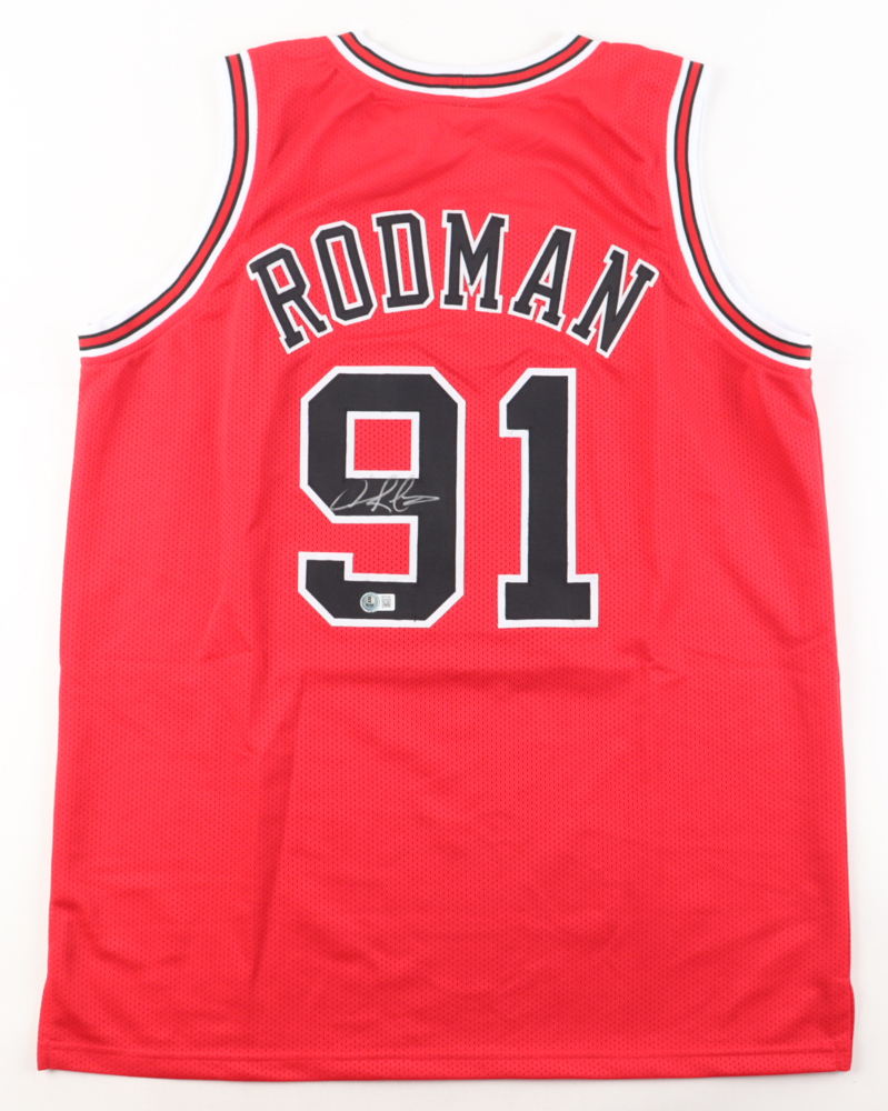 Dennis Rodman Signed Jersey (Beckett) at PristineAuction.com Dennis Rodman Signed Jersey (Beckett) at PristineAuction.com