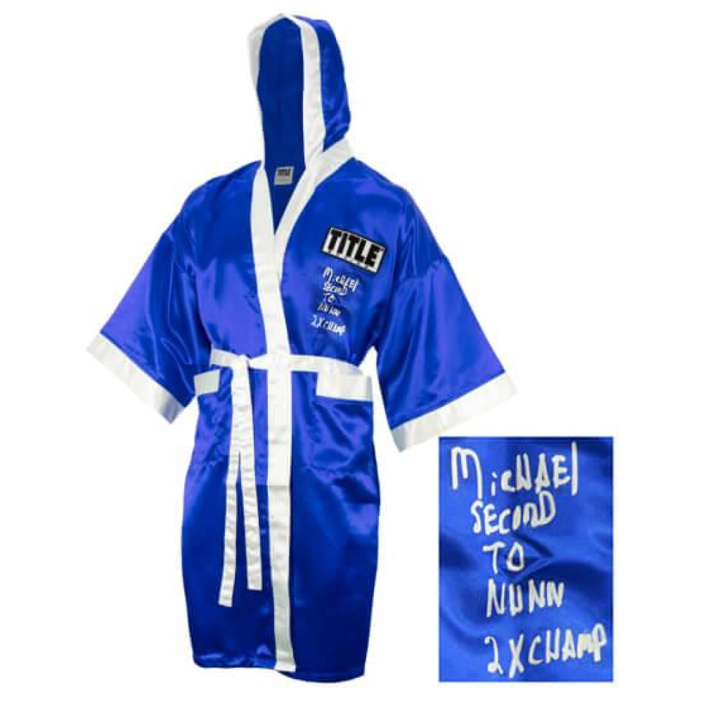Michael Nunn Signed Title Boxing Robe Inscribed
