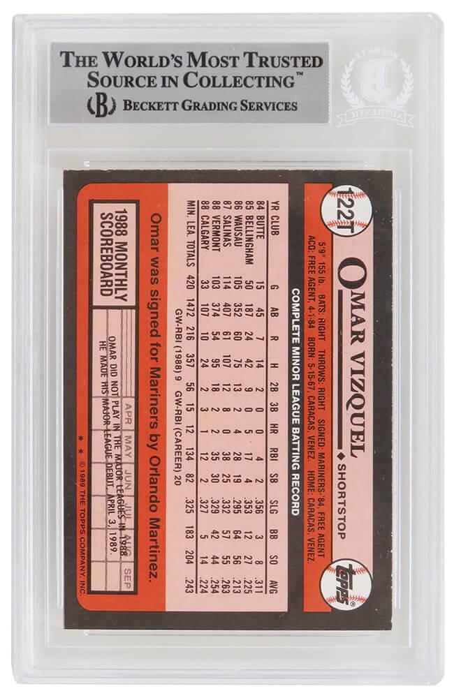 Omar Vizquel Signed 1989 Topps Traded #122T (BGS) at PristineAuction.com Omar Vizquel Signed 1989 Topps Traded #122T (BGS) at PristineAuction.com