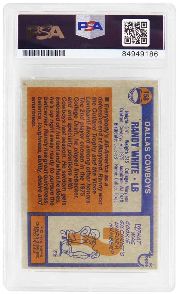 Randy White Signed 1976 Topps #158 Inscribed "HOF '94" (PSA) at PristineAuction.com Randy White Signed 1976 Topps #158 Inscribed "HOF '94" (PSA) at PristineAuction.com