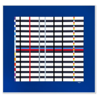 "Hommage du Mondrian (Dark Blue)" LE 26x28 Serigraph on Paper by Yaacov Agam (Artova) at PristineAuction.com