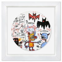"Batman 1983" 16x16 Custom Framed Limoges Porcelain Plate by Jean-Michel Basquiat (Artova) at PristineAuction.com