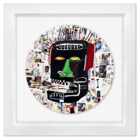 "Glenn 1984" 16x16 Custom Framed Limoges Porcelain Plate by Jean-Michel Basquiat (Artova) at PristineAuction.com