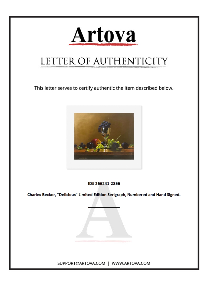 "Delicious" LE 21x25 Serigraph on Paper by Charles Becker (Artova) at PristineAuction.com "Delicious" LE 21x25 Serigraph on Paper by Charles Becker (Artova) at PristineAuction.com