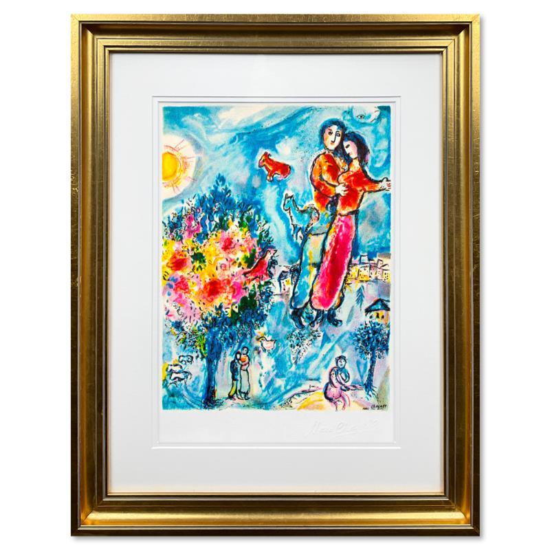 "Entre L'hiver Et Le Printemps" LE 25x23 Custom Framed Lithograph by Marc Chagall (Artova) at PristineAuction.com "Entre L'hiver Et Le Printemps" LE 25x23 Custom Framed Lithograph by Marc Chagall (Artova) at PristineAuction.com