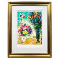 "La Gerbe De Ble" LE 25x23 Custom Framed Lithograph by Marc Chagall (Artova) at PristineAuction.com