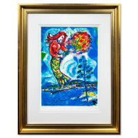 "La Sirene Au Pin" LE 25x23 Custom Framed Lithograph by Marc Chagall (Artova) at PristineAuction.com