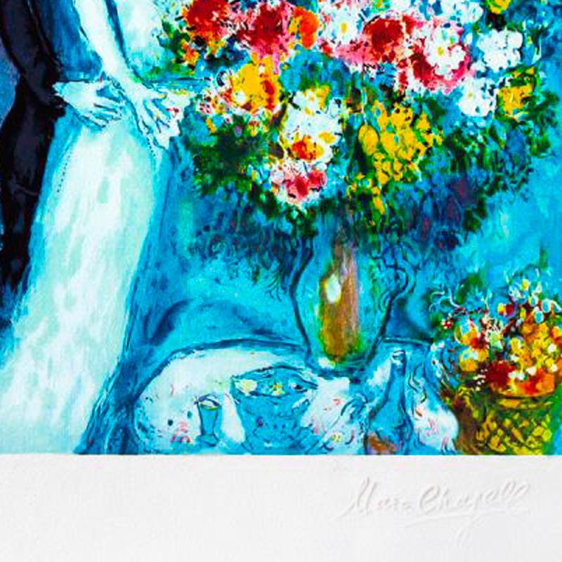 "Bridal Bouquet" LE 25x23 Custom Framed Lithograph by Marc Chagall (Artova) at PristineAuction.com "Bridal Bouquet" LE 25x23 Custom Framed Lithograph by Marc Chagall (Artova) at PristineAuction.com