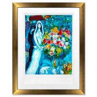 "Bridal Bouquet" LE 25x23 Custom Framed Lithograph by Marc Chagall (Artova) at PristineAuction.com