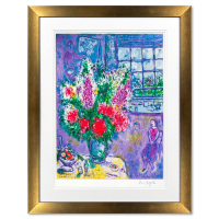 "Autoportrait Avec Bouquet" LE 38x36 Custom Framed Serigraph by Marc Chagall (Artova) at PristineAuction.com