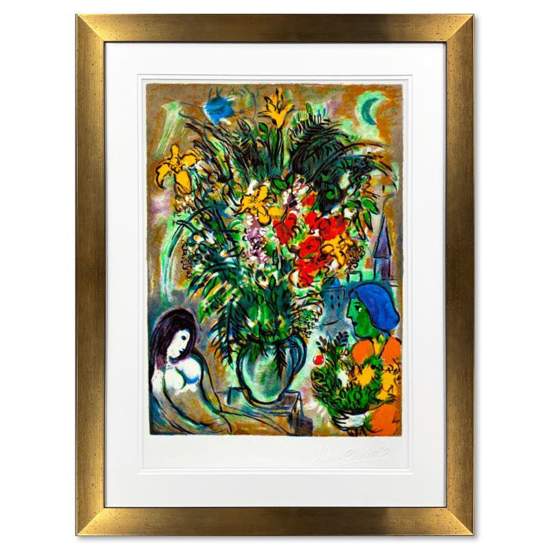 "L'offrande" LE 37x35 Custom Framed Serigraph by Marc Chagall (Artova) at PristineAuction.com "L'offrande" LE 37x35 Custom Framed Serigraph by Marc Chagall (Artova) at PristineAuction.com