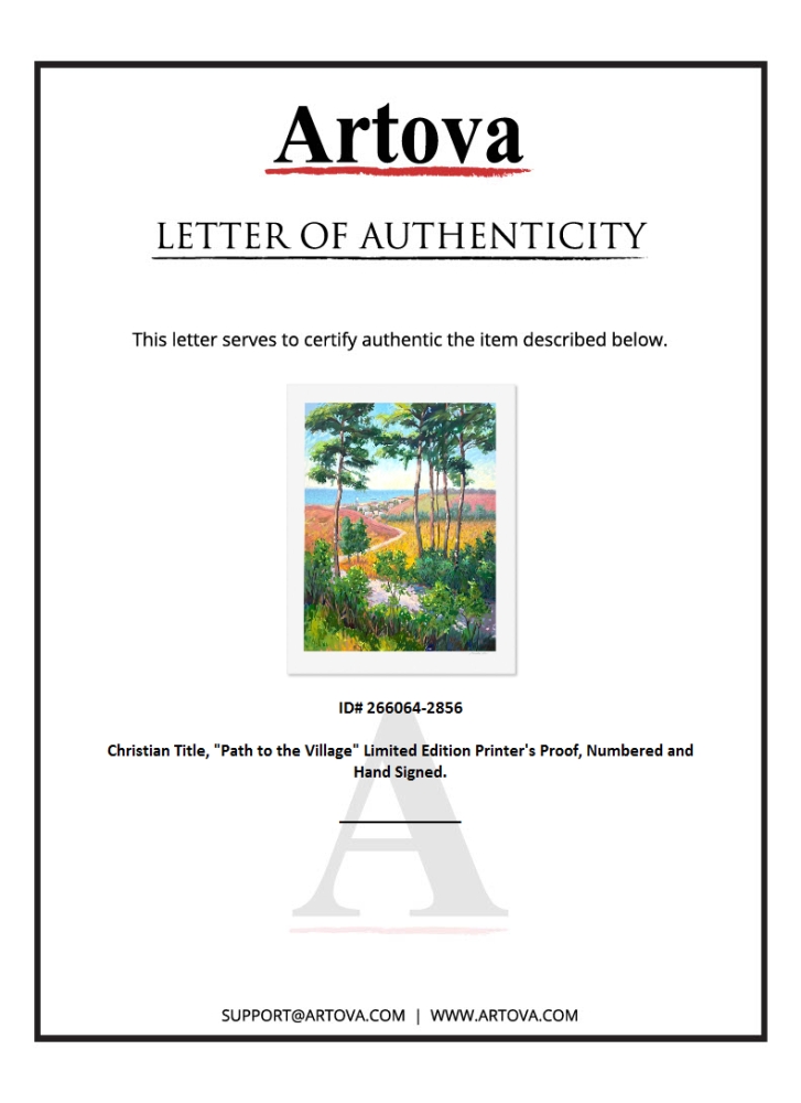 "Path to the Village" LE 35x29 Serigraph on Canvas by Christian Title (Artova) at PristineAuction.com "Path to the Village" LE 35x29 Serigraph on Canvas by Christian Title (Artova) at PristineAuction.com