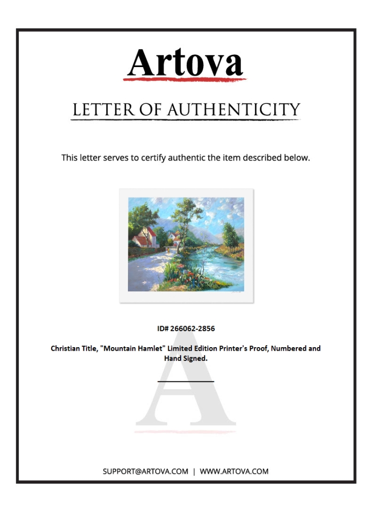 "Mountain Hamlet" LE 26x30 Printer's Proof Serigraph on Paper by Christian Title (Artova) at PristineAuction.com "Mountain Hamlet" LE 26x30 Printer's Proof Serigraph on Paper by Christian Title (Artova) at PristineAuction.com