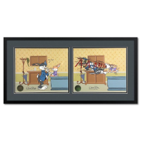 "Bugs Doctor: Say Ah!" LE 30x15 Custom Framed Sericel Diptych with Hand-Painted Color by Chuck Jones (Artova) at PristineAuction.com