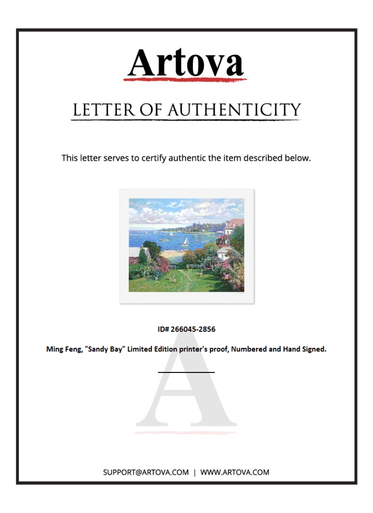 "Sandy Bay" LE 29x35 Printer's Proof Serigraph by Ming Feng (Artova) at PristineAuction.com "Sandy Bay" LE 29x35 Printer's Proof Serigraph by Ming Feng (Artova) at PristineAuction.com