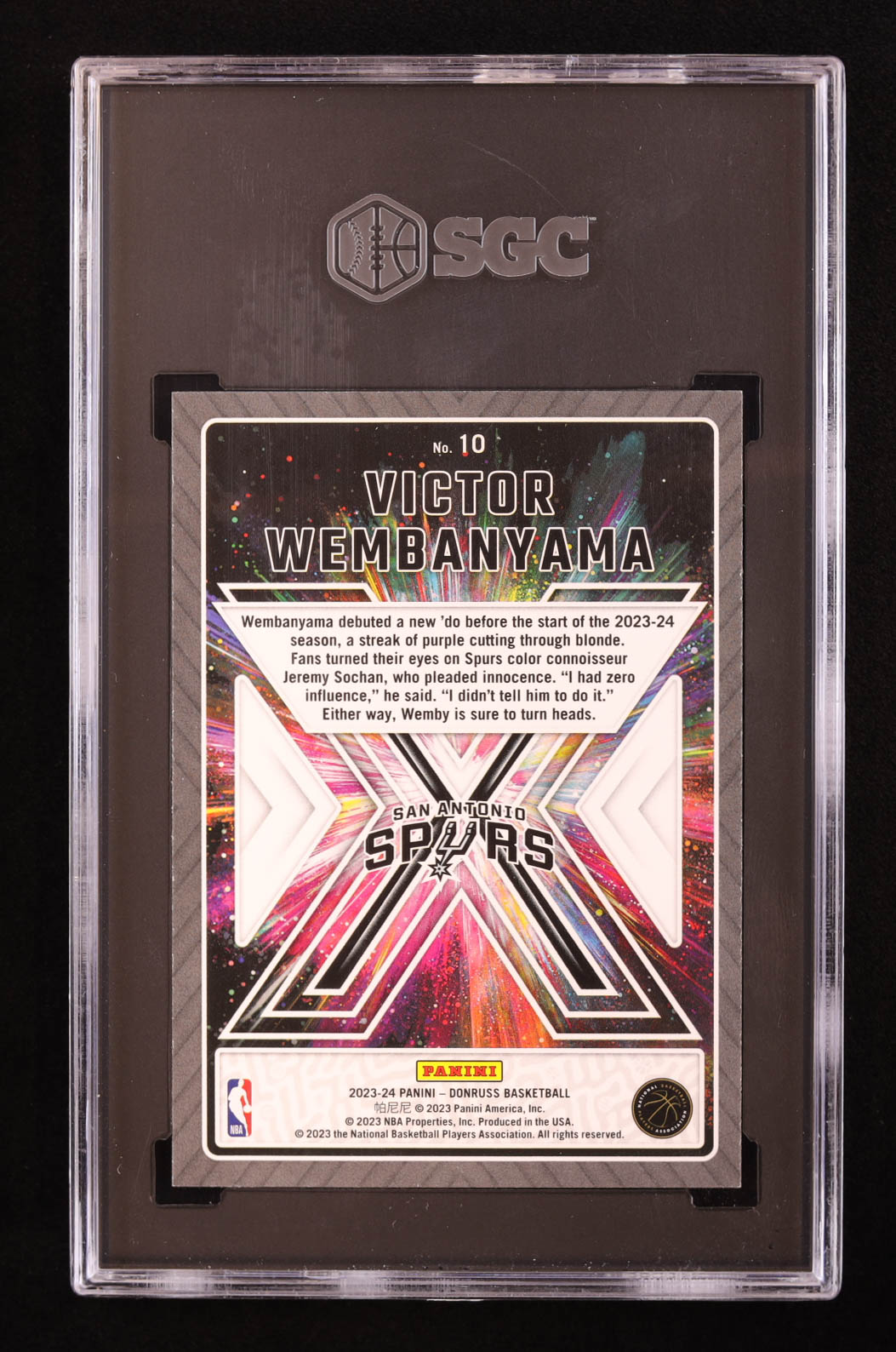 Victor Wembanyama 2023-24 Donruss Great X-Pectations #10 RC (SGC 10) at PristineAuction.com Victor Wembanyama 2023-24 Donruss Great X-Pectations #10 RC (SGC 10) at PristineAuction.com