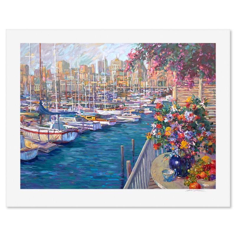 "Mediterranean Sunrise" LE 30x38 Serigraph by Henri Plisson (Artova) at PristineAuction.com "Mediterranean Sunrise" LE 30x38 Serigraph by Henri Plisson (Artova) at PristineAuction.com