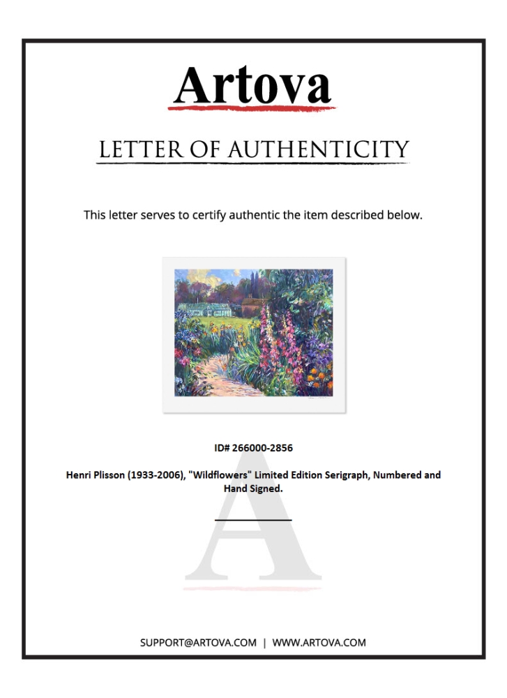 "Wildflowers" LE 30x38 Serigraph by Henri Plisson (Artova) at PristineAuction.com "Wildflowers" LE 30x38 Serigraph by Henri Plisson (Artova) at PristineAuction.com