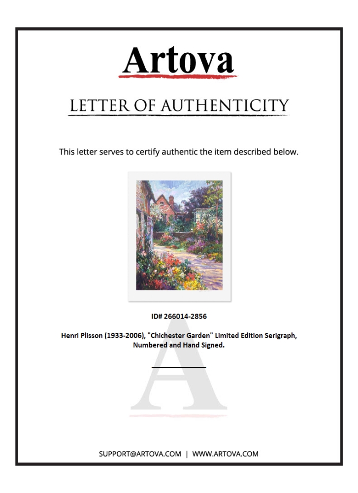 "Chichester Garden" LE 35x30 Serigraph by Henri Plisson (Artova) at PristineAuction.com "Chichester Garden" LE 35x30 Serigraph by Henri Plisson (Artova) at PristineAuction.com