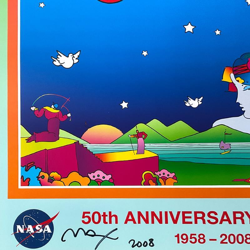 "NASA 50th Anniversary" 24x18 Poster by Peter Max (PA) at PristineAuction.com "NASA 50th Anniversary" 24x18 Poster by Peter Max (PA) at PristineAuction.com