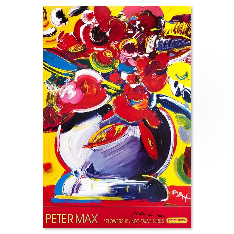 "Flowers II" 36x24 Poster by Peter Max (PA) at PristineAuction.com "Flowers II" 36x24 Poster by Peter Max (PA) at PristineAuction.com