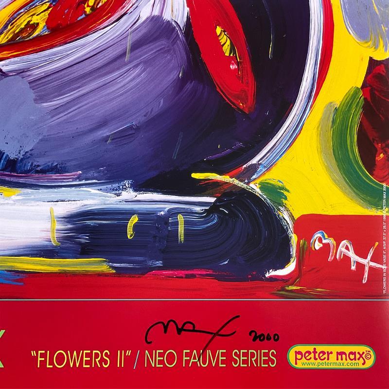 "Flowers II" 36x24 Poster by Peter Max (PA) at PristineAuction.com "Flowers II" 36x24 Poster by Peter Max (PA) at PristineAuction.com