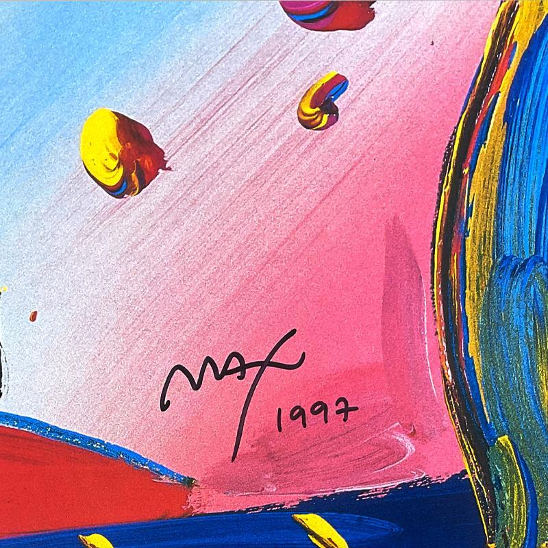 "Faciliti-Link-Flowers" 26x22 Custom Framed Offset Lithograph by Peter Max (PA) at PristineAuction.com "Faciliti-Link-Flowers" 26x22 Custom Framed Offset Lithograph by Peter Max (PA) at PristineAuction.com