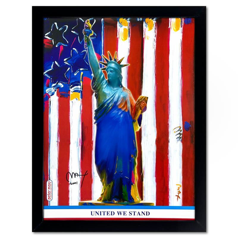 "911 United We Stand" 28x22 Custom Framed Offset Lithograph by Peter Max (PA) at PristineAuction.com "911 United We Stand" 28x22 Custom Framed Offset Lithograph by Peter Max (PA) at PristineAuction.com