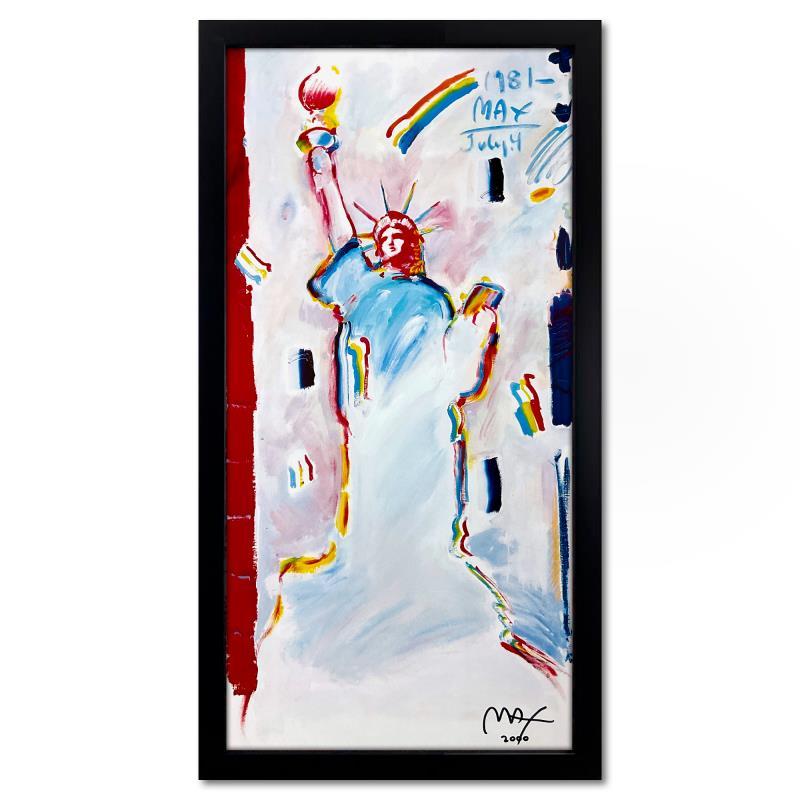 "Statue of Liberty II" 36x20 Custom Framed Offset Lithograph by Peter Max (PA) at PristineAuction.com "Statue of Liberty II" 36x20 Custom Framed Offset Lithograph by Peter Max (PA) at PristineAuction.com