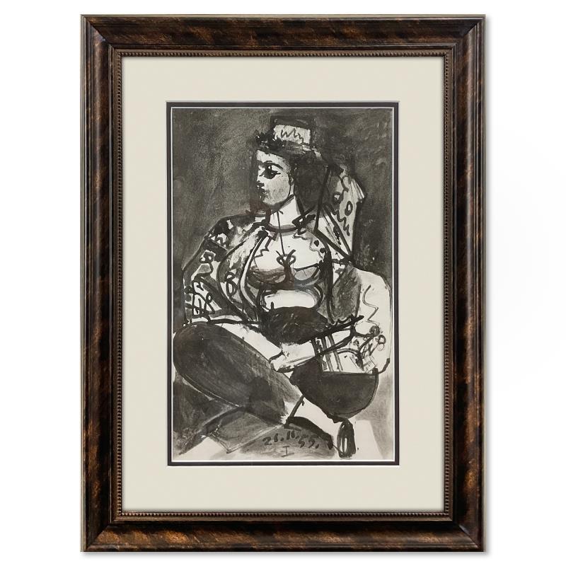 "Carnet de Californie 21.11.55-I" 24x18 Custom Framed Vintage Lithograph by Pablo Picasso at PristineAuction.com "Carnet de Californie 21.11.55-I" 24x18 Custom Framed Vintage Lithograph by Pablo Picasso at PristineAuction.com