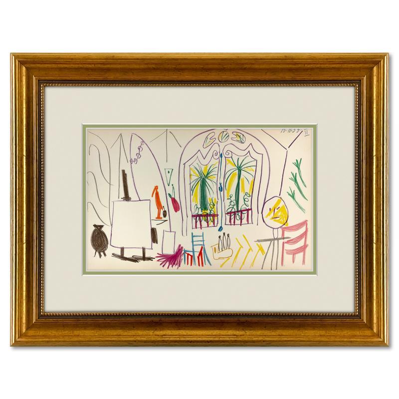 "Carnet de Californie 15.11.55-II" 18x24 Custom Framed Vintage Lithograph by Pablo Picasso at PristineAuction.com "Carnet de Californie 15.11.55-II" 18x24 Custom Framed Vintage Lithograph by Pablo Picasso at PristineAuction.com