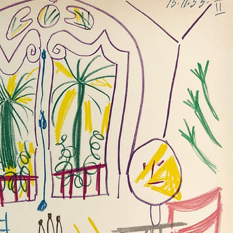 "Carnet de Californie 15.11.55-II" 18x24 Custom Framed Vintage Lithograph by Pablo Picasso at PristineAuction.com "Carnet de Californie 15.11.55-II" 18x24 Custom Framed Vintage Lithograph by Pablo Picasso at PristineAuction.com