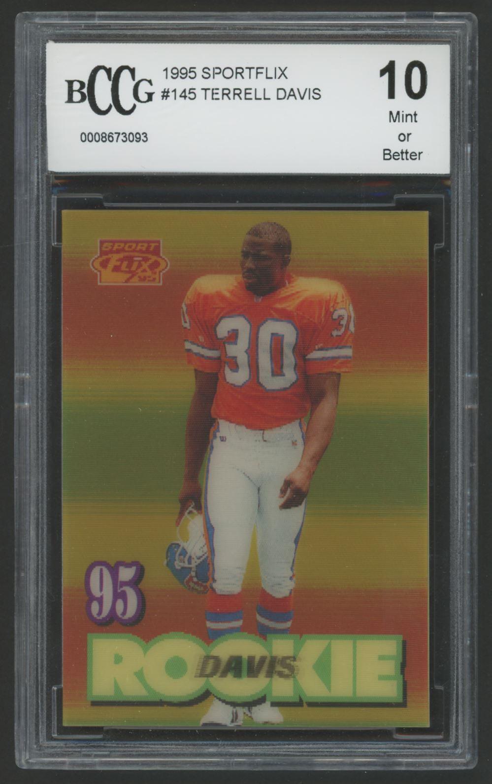 Terrell Davis 1995 Sportflix #145 RC (BCCG 10) at PristineAuction.com Terrell Davis 1995 Sportflix #145 RC (BCCG 10) at PristineAuction.com