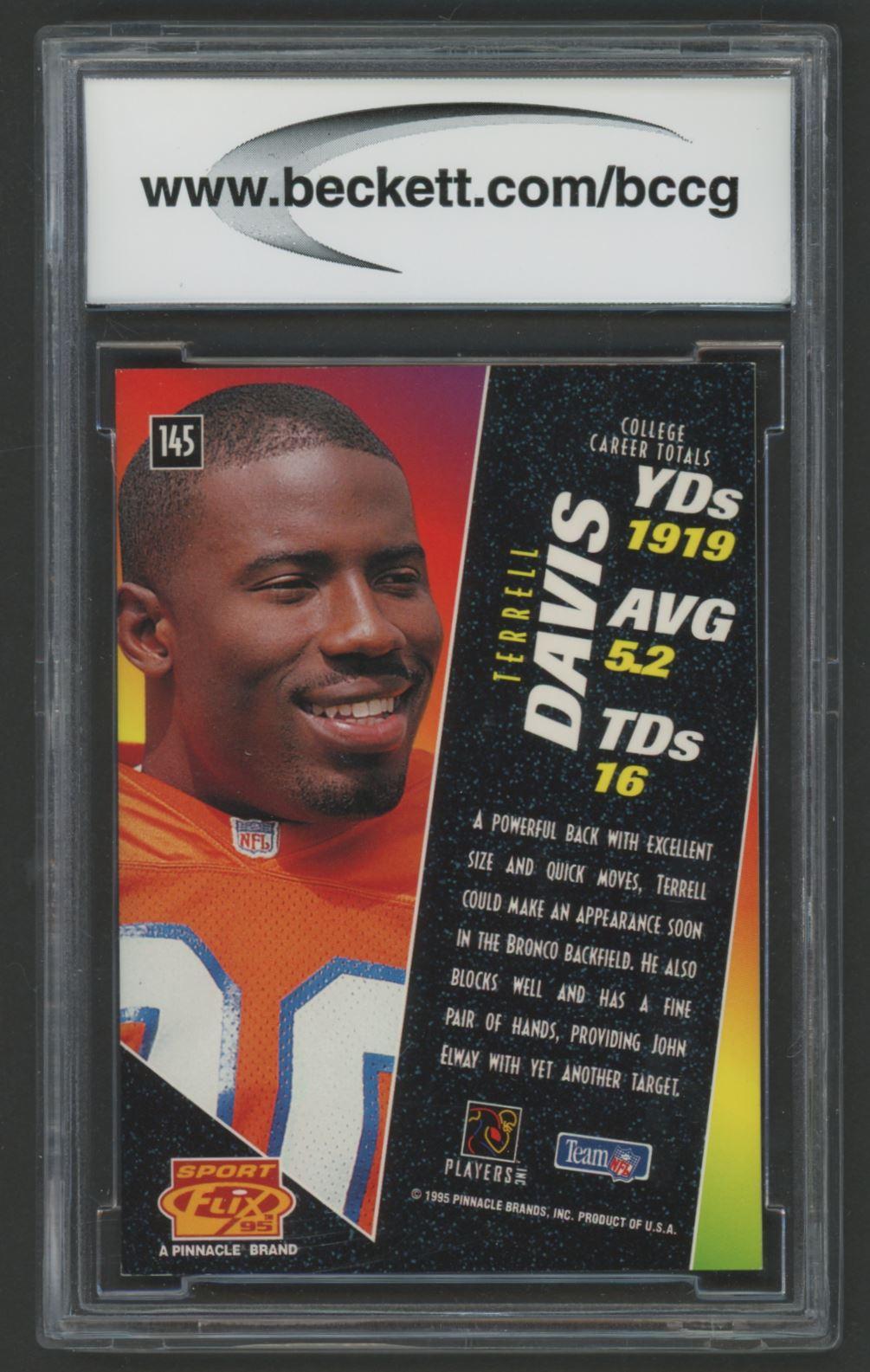 Terrell Davis 1995 Sportflix #145 RC (BCCG 10) at PristineAuction.com Terrell Davis 1995 Sportflix #145 RC (BCCG 10) at PristineAuction.com