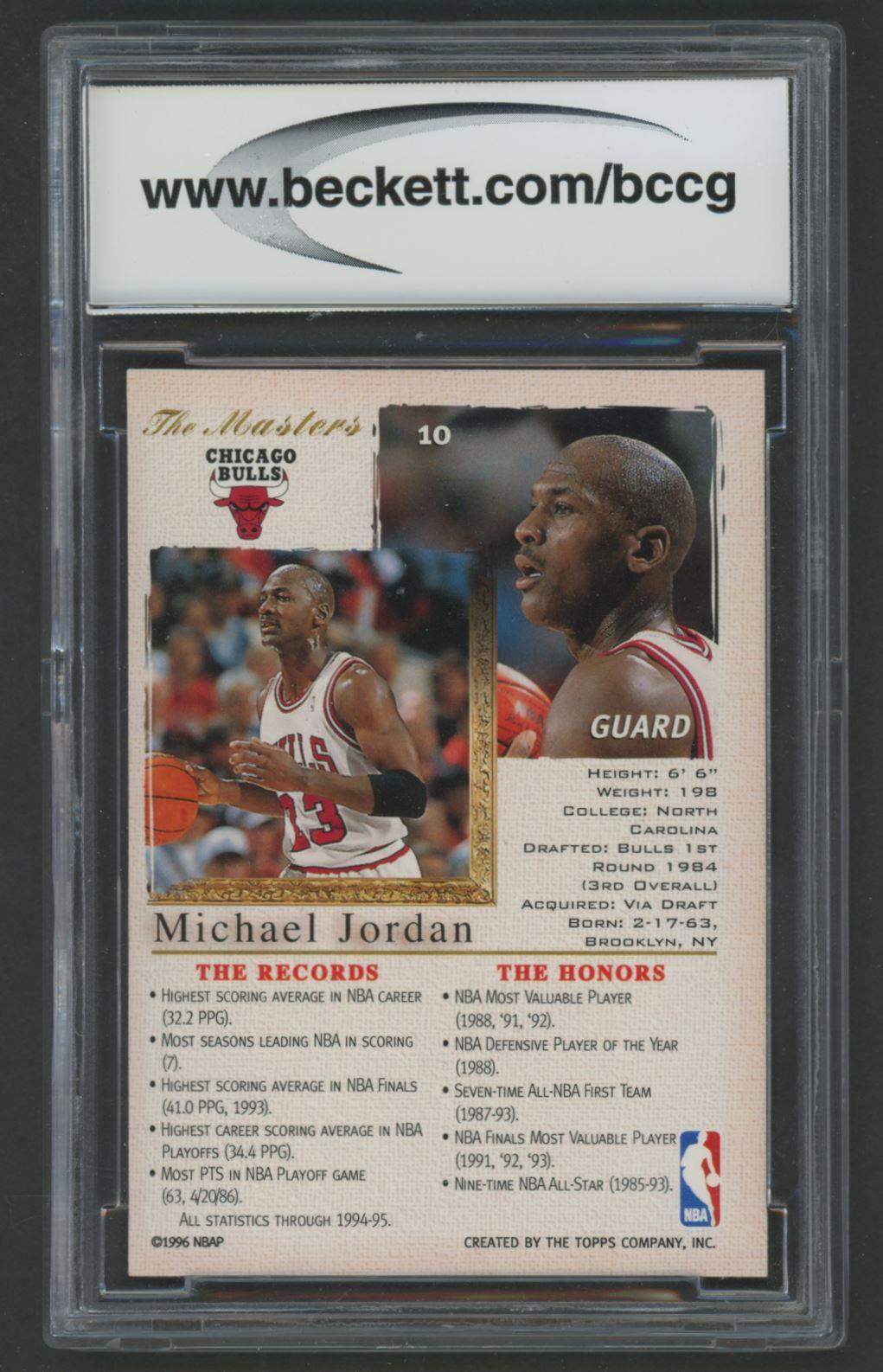 Michael Jordan 1995-96 Topps Gallery #10 (BCCG 10) at PristineAuction.com Michael Jordan 1995-96 Topps Gallery #10 (BCCG 10) at PristineAuction.com