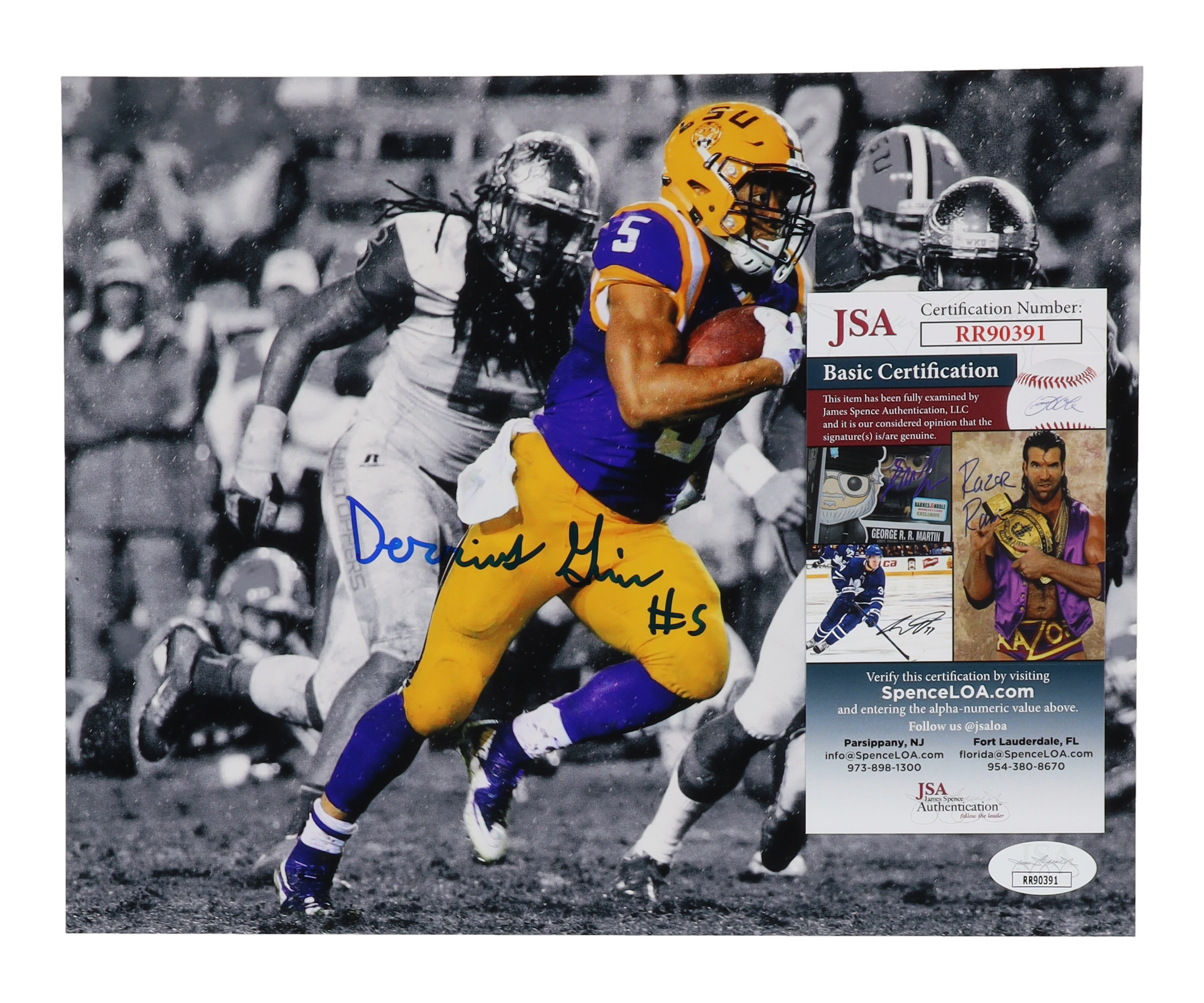 Derrius Guice Signed LSU Tigers 8x10 Photo (JSA) at PristineAuction.com Derrius Guice Signed LSU Tigers 8x10 Photo (JSA) at PristineAuction.com